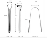 Limpiador (raspadores) de lengua de acero inoxidable – Set de 3 con estuche de viaje